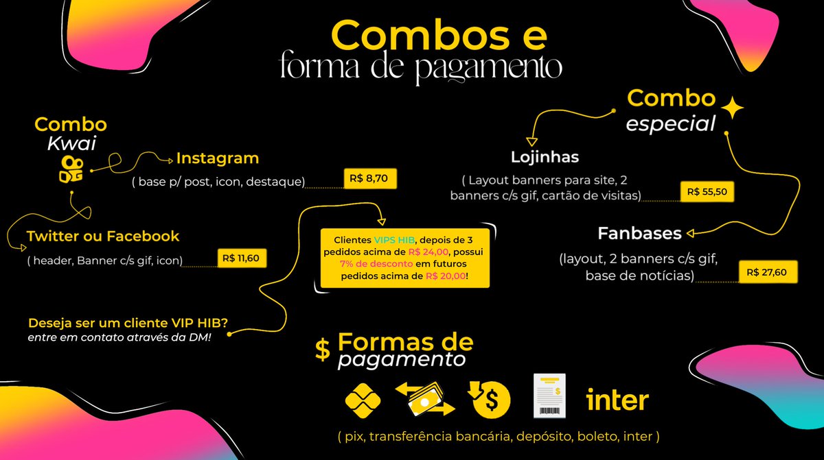 [✨] Bem-vindes a HIB DESIGN!

Projeto solo! Com atendimento de segunda a sexta das 7h às 21h!

💻 PORTFÓLIO: behance.net/biiancayy
🗓 CRONOGRAMA: docs.google.com/spreadsheets/d…

Seja um cliente VIP HIB!
• Faça já seu orçamento!