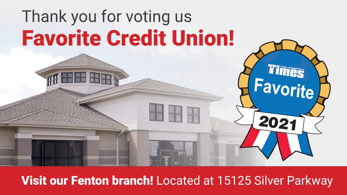 myFPCU's tweet photo. FPCU has been voted FAVORITE Credit Union in the Tri-County Times Readers' Choice Poll! 👏🎉Thank you for voting for FPCU! https://t.co/Wo9evhH6rc