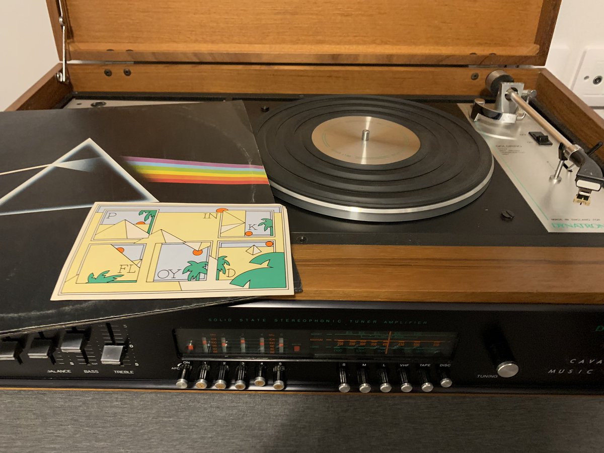 Got to love when your playing pink floyd on a radiogram you’ve restored and a surprise sticker falls out of the sleeve which I never new was there!