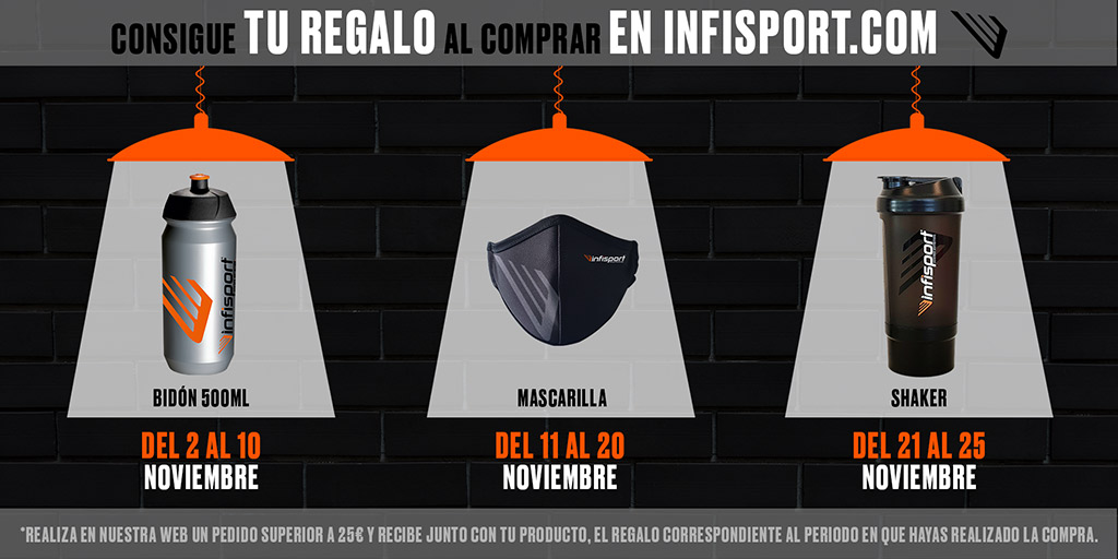 infisport's tweet photo. ¿QUIERES CONSEGUIR NUESTRO BIDÓN, NUESTRA MASCARILLA O NUESTRO SHAKER? 
Por compras superiores a 2️⃣5️⃣€ consigue tu 🎁REGALO DE INFISPORT.
- Del 2 al 25 de Noviembre 2021 - en https://t.co/hK3e7EqL9t

¡Que lo disfrutes!

#ElÉxitoEsUnaElección #PromoInfisport https://t.co/vCMCbJIgSx