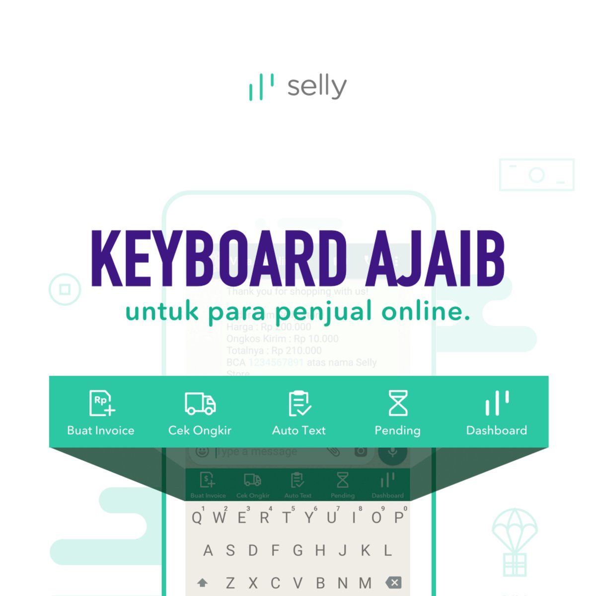 bonanoz's tweet photo. Halo semua! Aku baru nemu satu keyboard ajaib yang ngebantu aku banget buat layani pelanggan dengan cepat dan mudah yaitu Selly Keyboard! Download di sini yuk https://t.co/wWDcGvkum5 ! https://t.co/kUNno29Aue