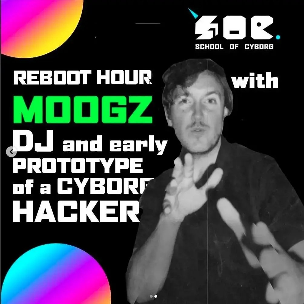🤖🤖🤖🤖
4 DAYS and another announcement!!!
We will be joined online on Saturday and Sunday by Cyborg DJ @mo0gzy
#schoolofcyborg #neondigitalarts #kathrynrattraygallery #dundee #scotland #ai #cyborg #digitalart #virtualidentity #unicorn #lbgtqia #pride #art #creativescotland