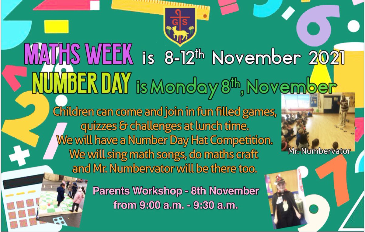 ❗️🔈MATHS WEEK 🔈❗️Mon 8️⃣th Nov - Fri 1️⃣2️⃣th Nov! Number Day Mon 8️⃣th Nov 🔢 parents welcome 9️⃣-9️⃣⏺3️⃣0️⃣! #MathsWeekEngland #mathsweek2021 #number <a href="/OlicatSchools/">OLICAT Schools</a>