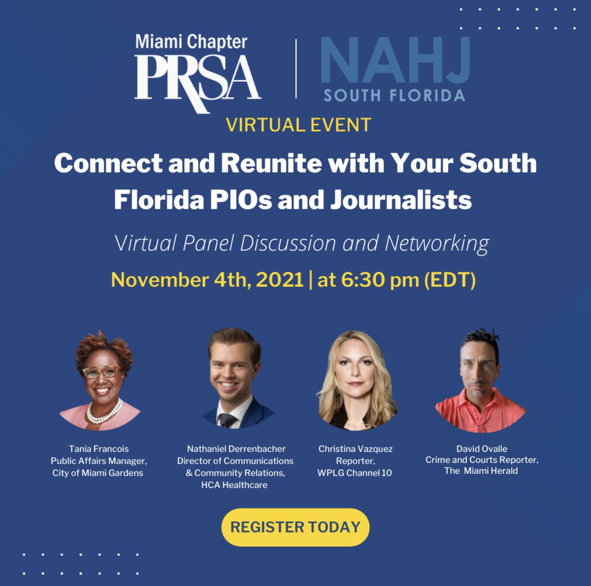 Join us Thursday night for our Virtual PIO/Media Event. Complimentary registration. us06web.zoom.us/meeting/regist… <a href="/SPJFla/">SPJ Florida</a> <a href="/NABJSoFla/">NABJ-South Florida</a> <a href="/PRSAMiami/">PRSA Miami</a>