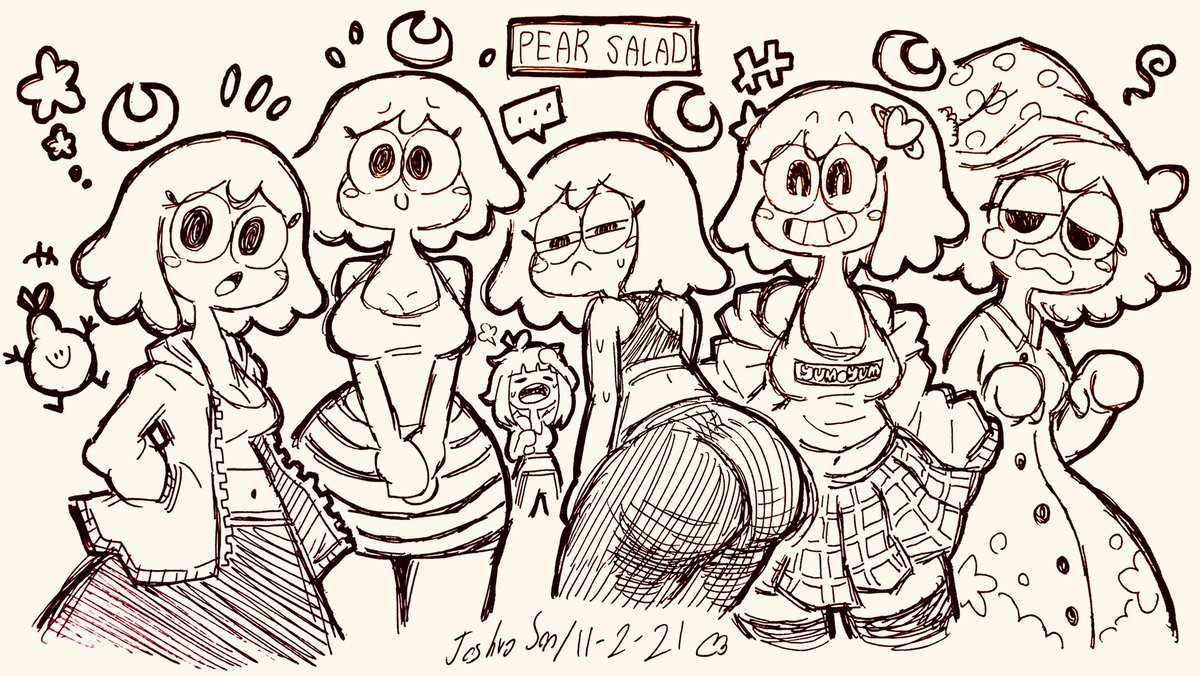 Doodles of pear cuz I need to draw her more 🍐 