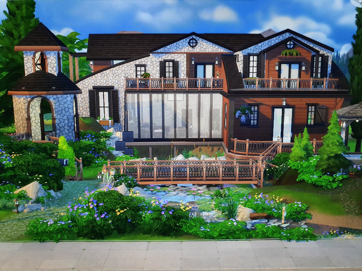 camillisims's tweet photo. Sul sul, voici ma version pour le #Camillishell2 que j'ai lancé pour les lives de @Carosimsunivers, @magnolia_yt et @hellomykyo, J'ai eu envie de relever le défi également en suivant les règles imposées, elle est entièrement en #basegame #sims4 #chalet https://t.co/QjzDfDqAW7
