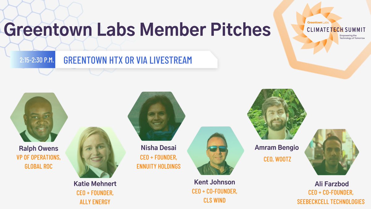 Join us at #ClimatetechSummit to hear from our members <a href="/Global_Roc/">Global ROC</a>, <a href="/ALLYEnergyInc/">ALLY Energy</a>, <a href="/ennuity/">Ennuity Holdings</a>, CLS Wind, <a href="/WootzNano/">Wootz</a>, and <a href="/SeebeckcellT/">SeebeckCell Technologies</a> at #GreentownHTX this Thursday, Nov. 4! Learn more and register: bit.ly/ClimatetechSum…