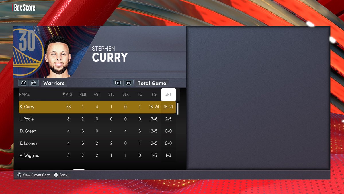 PrettyLovesPink's tweet photo. Quick match box score  

#NBA2K22 #quickmatch #WarriorsOP #StephForMVP #PlayNowOnline #girlgamer https://t.co/KMR2h08nCH