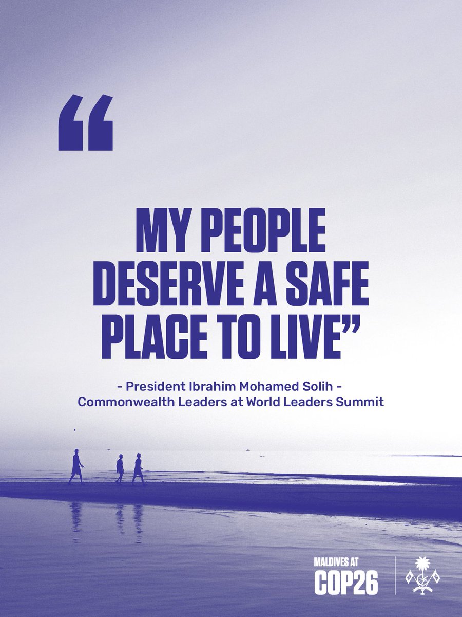 AishathRaufa's tweet photo. We may be small in numbers, but in no way, are we any less deserving of the right to live in our own country, without the threat of impending disaster.
#COP26 | #TogetherForOurPlanet
#MaldivesAtCOP26 https://t.co/WPInbpnJrD