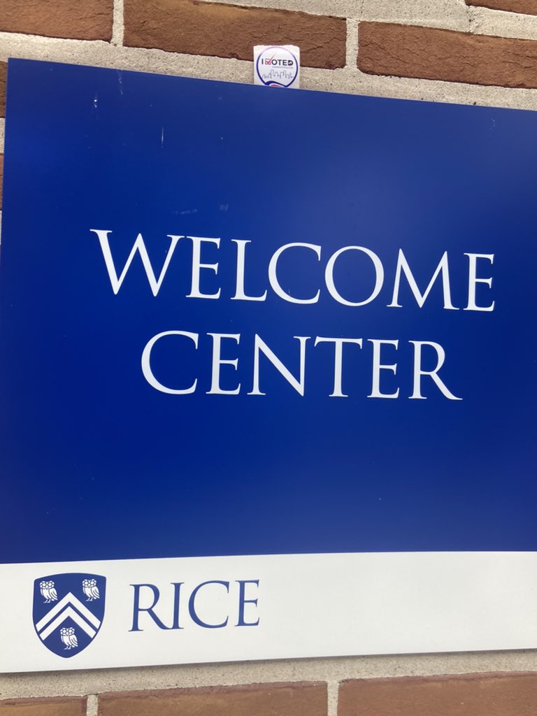 Just_JP_'s tweet photo. One of the perks of having a polling location on your campus is the ability to complete this civic responsibility between meetings/classes. Peep the sticker 👀😁😎

Open 7am-7pm. Cast your vote today!
#RiceVotes #GeneralElectionDay https://t.co/lJVT2ZWCBv