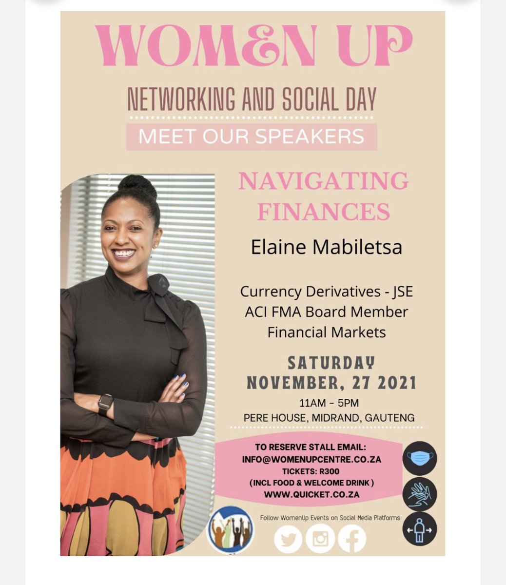 WomenUPEvents's tweet photo. Meet Our Speakers for Women Up 2021… 

Tickets: R300

https://t.co/8QgEHvnsv4 https://t.co/De66bVcH5o