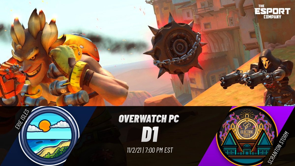 ErieIsles's tweet photo. Its Kickoff week for the Overwatch season! Come support the team as they clash with the Scranton Storm for the first match of the League TONIGHT at 7pm EST! #FearTheErie #TEC #Overwatch #esports https://t.co/n9uzACCw7s