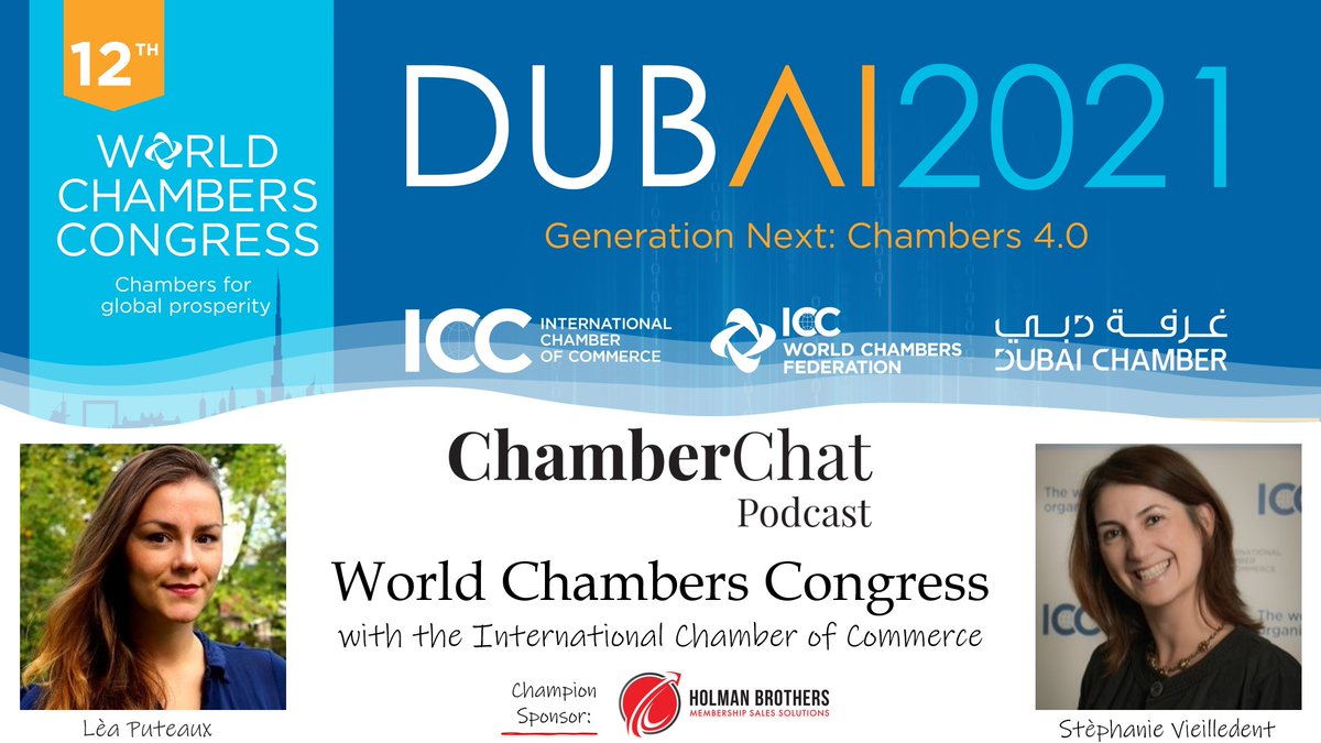 Stephanie Vieilledent &amp; <a href="/LeaPuteaux/">Léa Puteaux</a> from the <a href="/iccwbo/">International Chamber of Commerce</a> join me to discuss the 12th World Chambers Congress.
Subscribe for FREE in your favorite podcast app or listen at chamberchatpodcast.com/episode145.