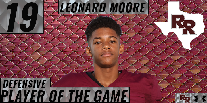RoundRockFB's tweet photo. Congratulations to our Varsity Players of the Week! | Vista Ridge

❌: Leonard Moore
⭕️: Mason Schuler
Special Teams: Austin Tackett https://t.co/UAamkzhmrC