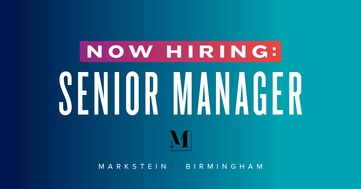 #Hiring We're looking for a seasoned #PR professional to join our growing team as a senior manager and serve our diverse mix of public and private sector clients. Learn more about the position: markstein.co/careers/