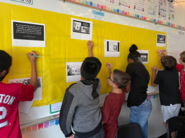 mil_fertitta's tweet photo. Students took a journey to the past this week as they explored digital resources and printed images via a Gallery Walk from the @NationalHolocaustMuseum https://t.co/49tqaPz1Yi