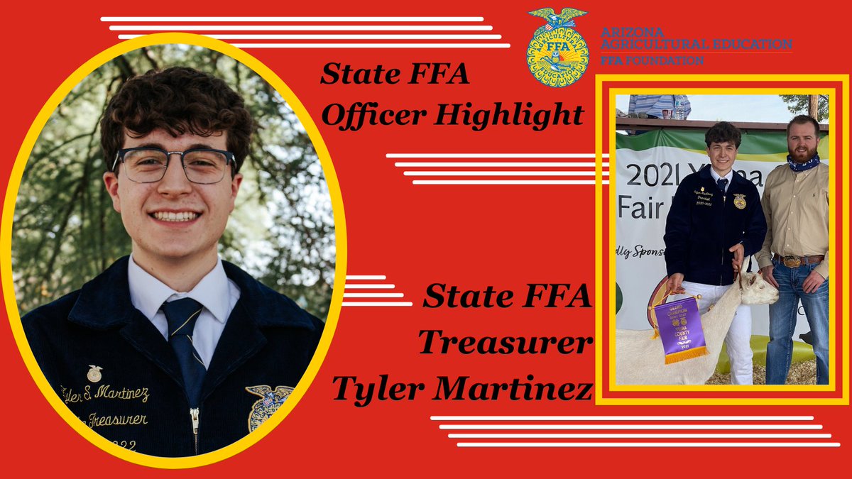 azffafoundation's tweet photo. ⭐State FFA Officer Highlight⭐ Meet Tyler Martinez! He is from the Cibola chapter and currently serving as State FFA Treasurer.
"My everyday-goal is to personally connect with members to uplift them to their next step of success on their staircase of growth."
#azffafoundation https://t.co/Lth7VzSTMK