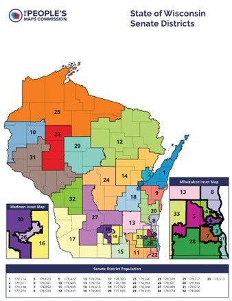 WIPeoplesMaps's tweet photo. Just released this morning, final Assembly, Senate and Congressional maps for Wisconsin voters #fairmaps   Learn more at https://t.co/lhgVC3fM3M https://t.co/bTyaWI7UN1