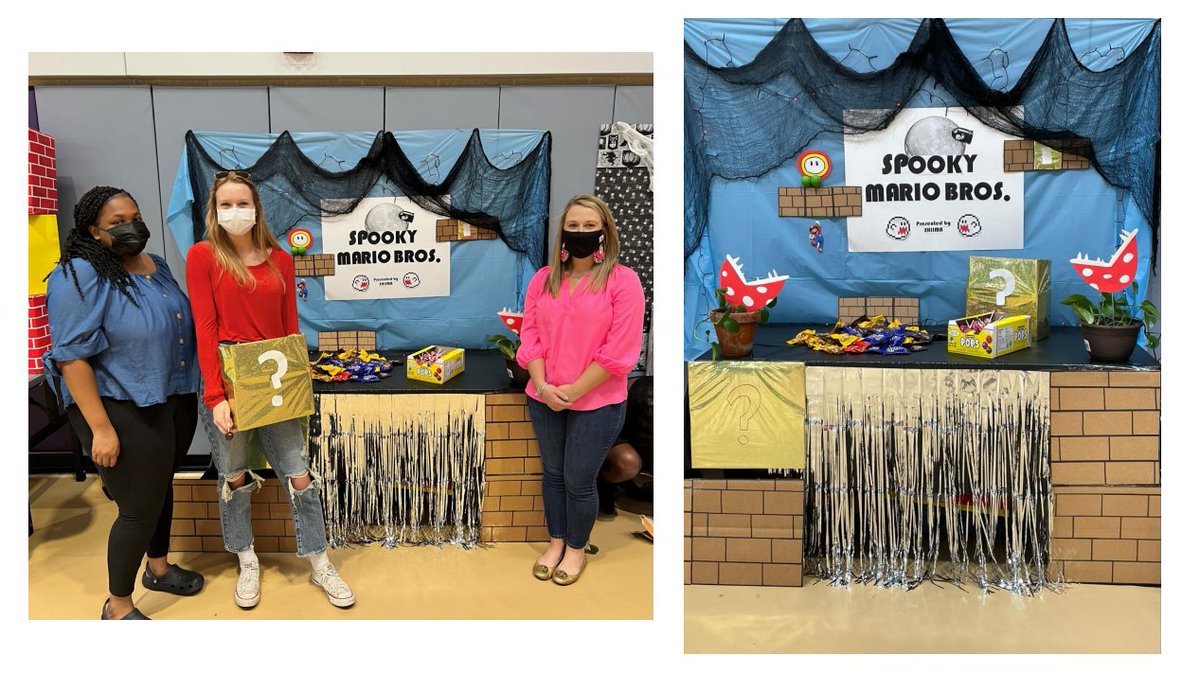 ecuhsim's tweet photo. The Student Health Informatics and Information Management Association (SHIIMA) participated in the Health Sciences Campus Trunk or Treat event on Saturday, October 23rd and WON the table decorating competition! #spookymariobros #HSIM🎃 https://t.co/ir0c0A8ZeK