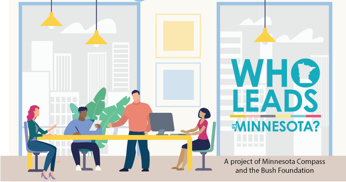 MNCompass's tweet photo. At today's @CommunityIC Impact Summit, Wilder Research's @emconnell and @BushFoundation's @patelan talk about the Who Leads in MN? project, and share data on MN's leaders and resources for developing diverse, equitable leadership. See data and more here: https://t.co/ZcsS8nj2MF https://t.co/jQ2f15dif9