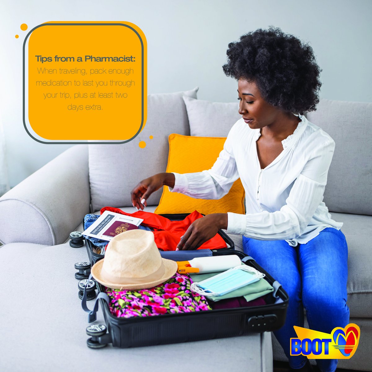 boot2goja's tweet photo. Tips from Delexis Pharmacy: When travelling, pack enough medication to last you through your trip, plus at least two days extra for good measure in case of flight delays, etc. #BootGasStation #GasStation #Pharmacy #Pharmacist #PharmacistTips #Prescriptions #Medications #Jamaica https://t.co/NwaF7ihfEO