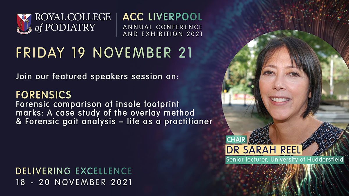Royal College of Podiatry (@roycolpod) on Twitter photo Come to the #RCPod2021 Annual Conference 18-20 November and hear from a variety of speakers about all things #Podiatry. Dr Sarah Reel <a href="/ForensicPod/">Forensic Podiatry</a> will be chairing the Forensics session. Book your tickets now: rcpod.org.uk/rcpod21 Come to the #RCPod2021 Annual Conference 18-20 November and hear from a variety of speakers about all things #Podiatry. Dr Sarah Reel <a href="/ForensicPod/">Forensic Podiatry</a> will be chairing the Forensics session. Book your tickets now: rcpod.org.uk/rcpod21
