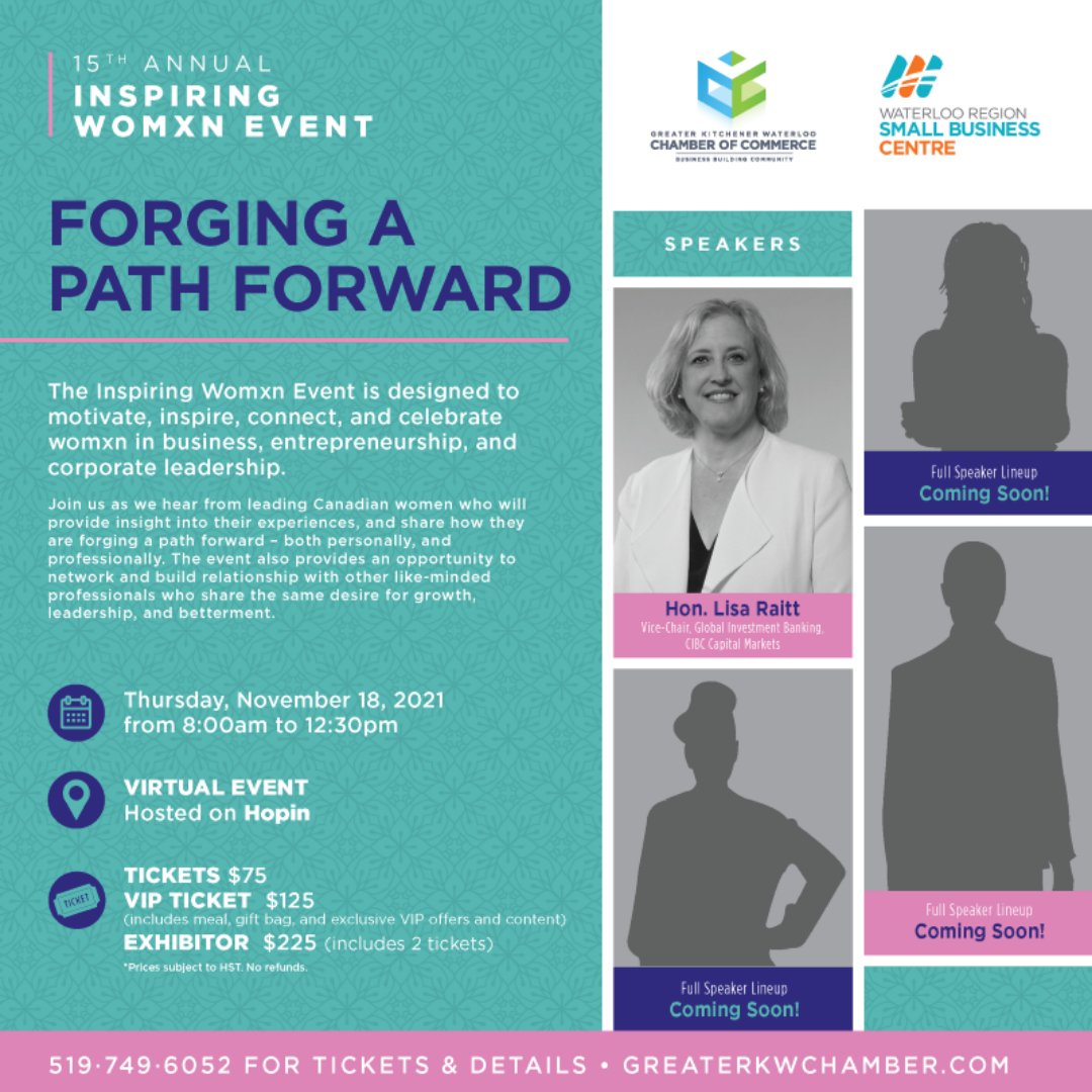 GKWCC's tweet photo. The 15th Annual Inspiring Womxn Event  is Thurs, Nov 18th. ✨ Hear from leading CDN women who will provide insight into their experiences, and share how they are forging a path forward.

Tickets, VIP Packages, Exhibit Booth Packages: 👈 https://t.co/De5sbiEGYP https://t.co/bHd4OKjqgy