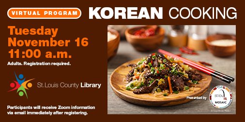 Learn how to prepare bulgogi, the go-to Korean dish during this online program with <a href="/STLMosaic/">STL Mosaic Project</a> ow.ly/4aWx30rUNva