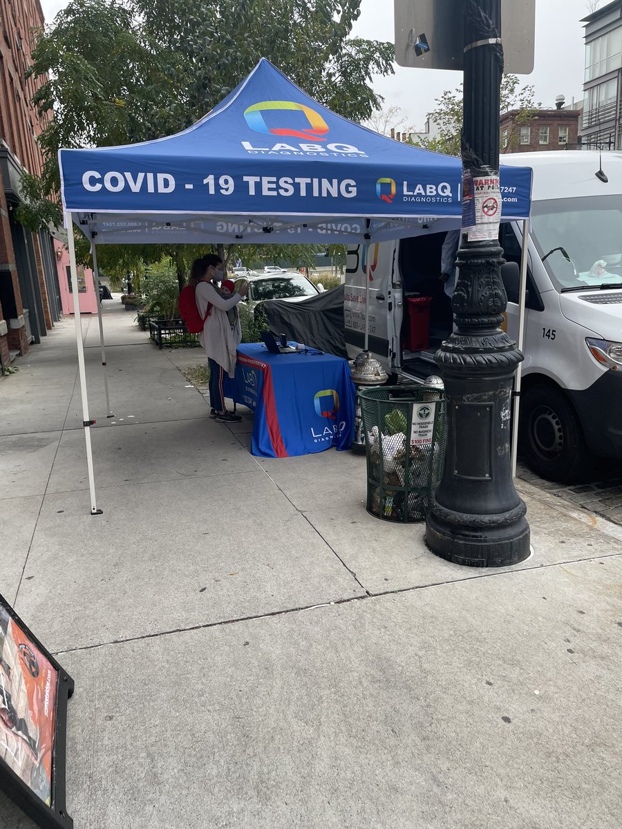 Free rapid tests downtown — corner Peck Slip and Water street