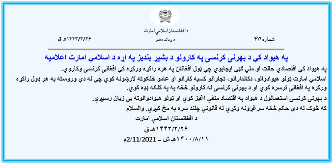Zabehulah_M33's tweet photo. په هیواد کې د بهرنۍ کرنسۍ په کارولو د بشپړ بندیز په اړه د اسلامي امارت اعلامیه
https://t.co/geOSCmnYfH https://t.co/PhVo9PIEB2