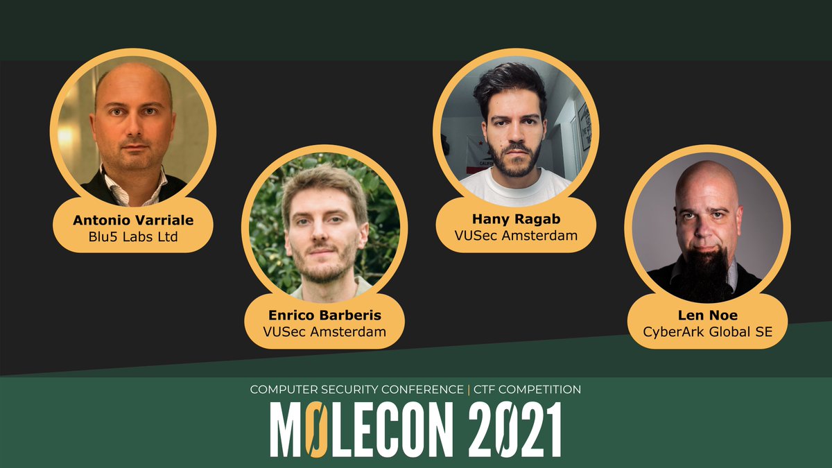 We're thrilled to announce the first batch of speakers that will present at the third edition of our conference, which will take place next month! More info at m0lecon.it/speakers.html!