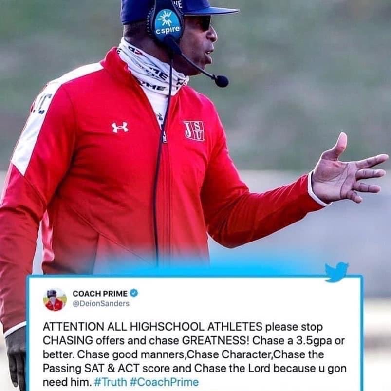 BroomfieldFtbl's tweet photo. โฆMake sure you are chasing the right things โฆ@DeionSandersโฉ #coachprimetime #EagleDNA https://t.co/SchflTLTHn