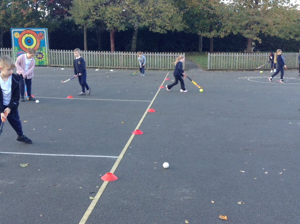 StBernardsep's tweet photo. Team 3 had their first hockey session. Great to see their determination as they dribbled the ball. #stbisactive https://t.co/K0iPl7EuLu