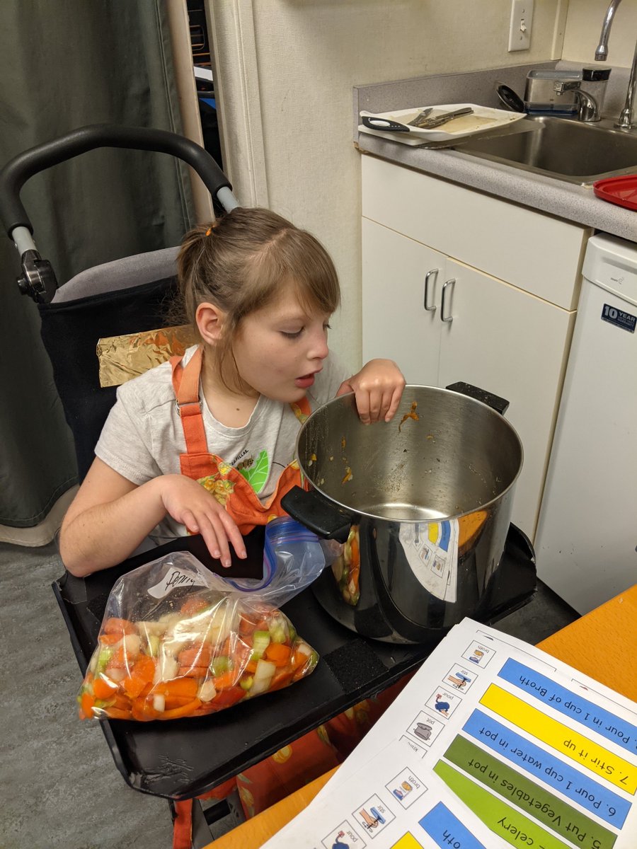 bridgeschool's tweet photo. After reading the book Stone Soup in Language Arts, CL 2 decided to make their own! Students had fun cutting vegetables, putting the ingredients in the pot, stirring it up &amp; smelling the soup as it cooked. After it was done, students brought soup home to share w/ their families! https://t.co/7eiubBdI3C