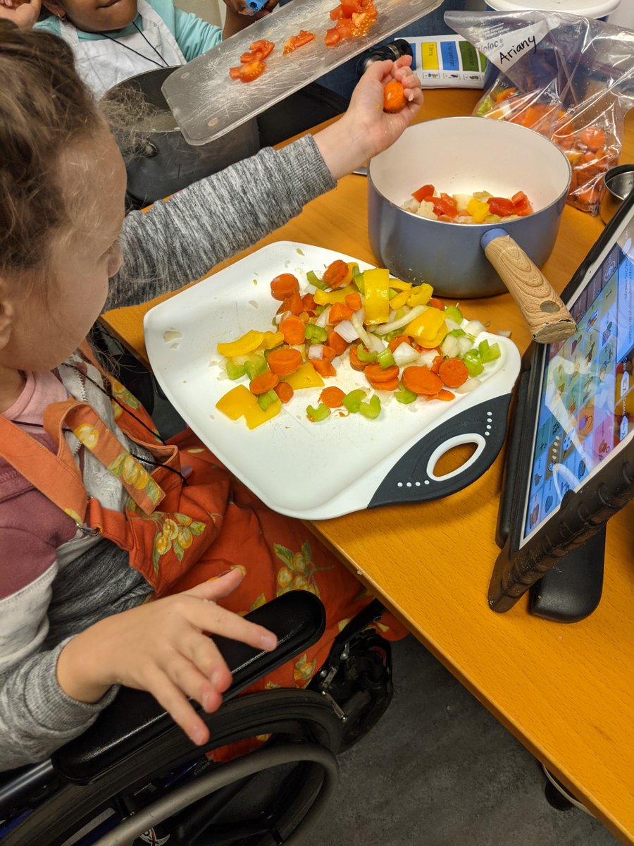 After reading the book Stone Soup in Language Arts, CL 2 decided to make their own! Students had fun cutting vegetables, putting the ingredients in the pot, stirring it up &amp; smelling the soup as it cooked. After it was done, students brought soup home to share w/ their families!