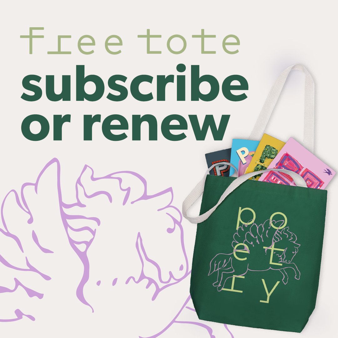 POETRY magazine on Twitter: "LAST CHANCE: Subscribe or renew your existing  subscription and get a limited-edition POETRY tote, through 11/9!  https://t.co/cyYStMVCtH https://t.co/VvVXK2sekQ" / Twitter