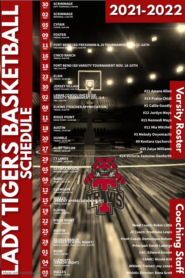 Please come out and support your Lady Tigers🏀
#GetBetterEveryDay #TigerPride #TeamFirst #MakinNoise #WeRunAsOne #HardWorkDontStop
