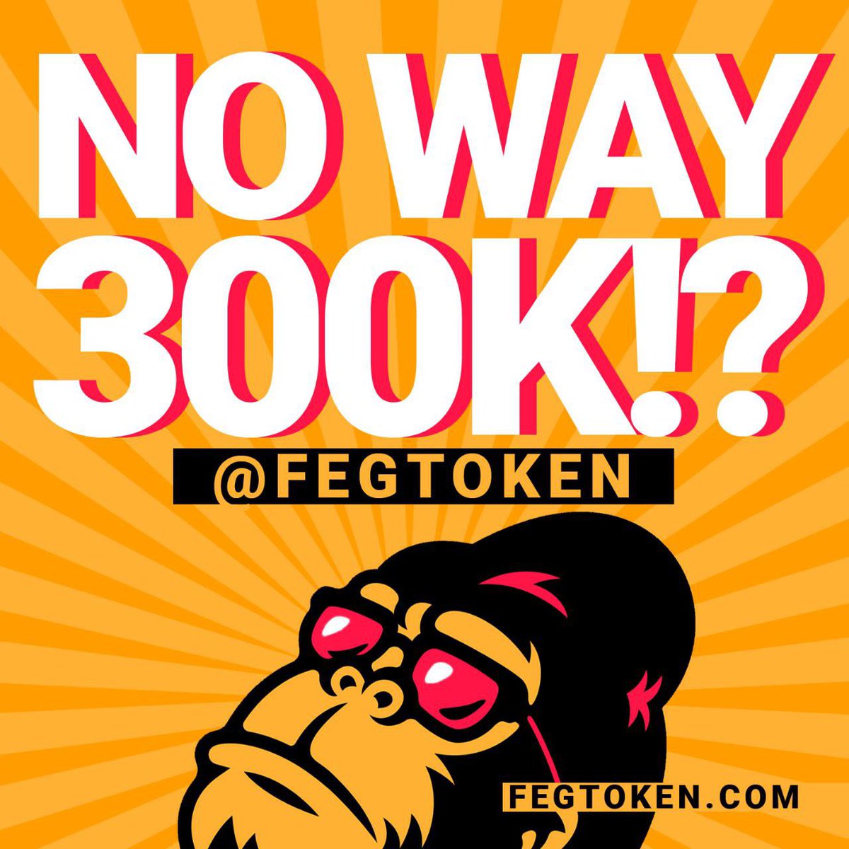 FEGtoken's tweet image. Thank you $FEG holders for all your support!! We have passed 300k followers!!