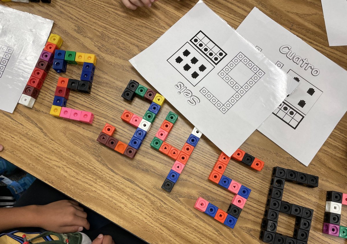 sophieminieri's tweet photo. This week’s math centers: build the number, practice writing numbers, “ocupando territorio” game and count the leaves! #math #MsMinierisClass https://t.co/e0u3oFMUFE
