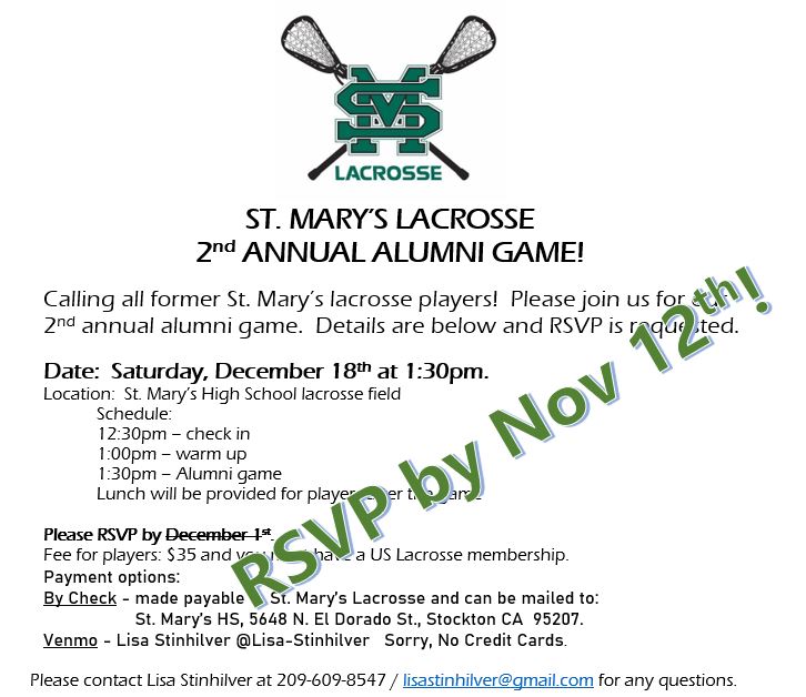 We've updated the RSVP date to Nov 12th in order to give us time to prepare for the game.  Please email Lisa ASAP with your RSVP.