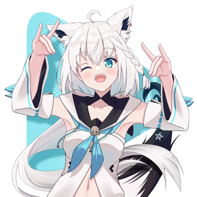 白上フブキさん描きました!
 #絵フブキ 