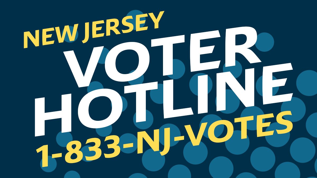 If you have any problems while voting today, call 1-833-NJ-VOTES. They’re here to help you and make sure all who are eligible can cast their vote.