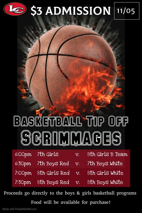 coachshowers1's tweet photo. Trailblazer Tip-off Scrimmage is this Friday 11-5! All of the @LCtrailblazers  basketball teams will be in action! It’s a fundraiser, so come ready to eat and enter the hot shot raffle! #wherethejaytrailbegins #lcmsblazers https://t.co/JkHL4uujtJ