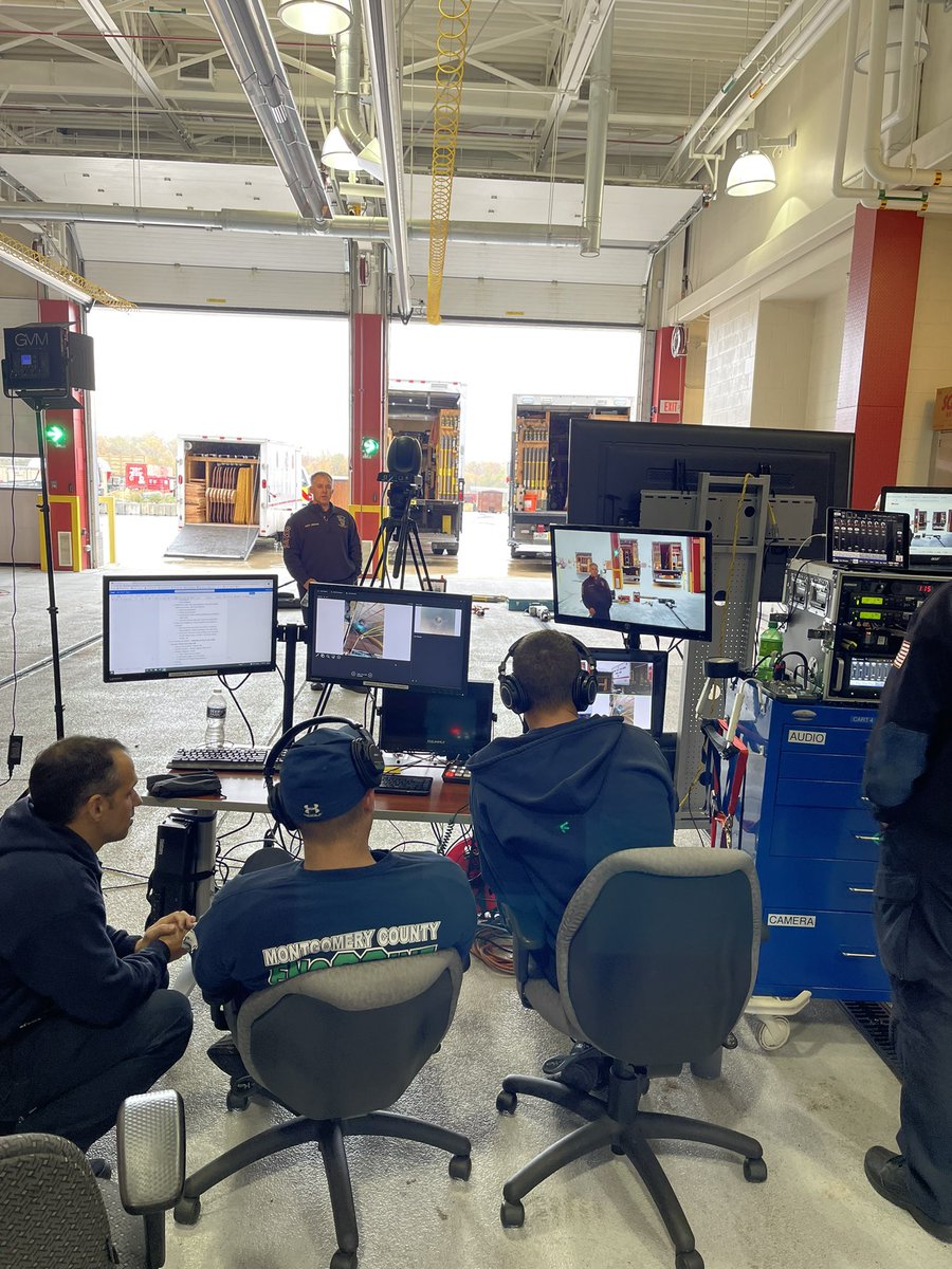 mcfrspio5's tweet photo. A behind the scenes peek at a live taping of Challenges in The streets. Today’s episode is The Company Officer Role in TRT (Tech Rescue team) Operations. #CITS #mcfrs #mcfrta #trainingneverstops @MCFRSNews https://t.co/7uVdXwvEcT