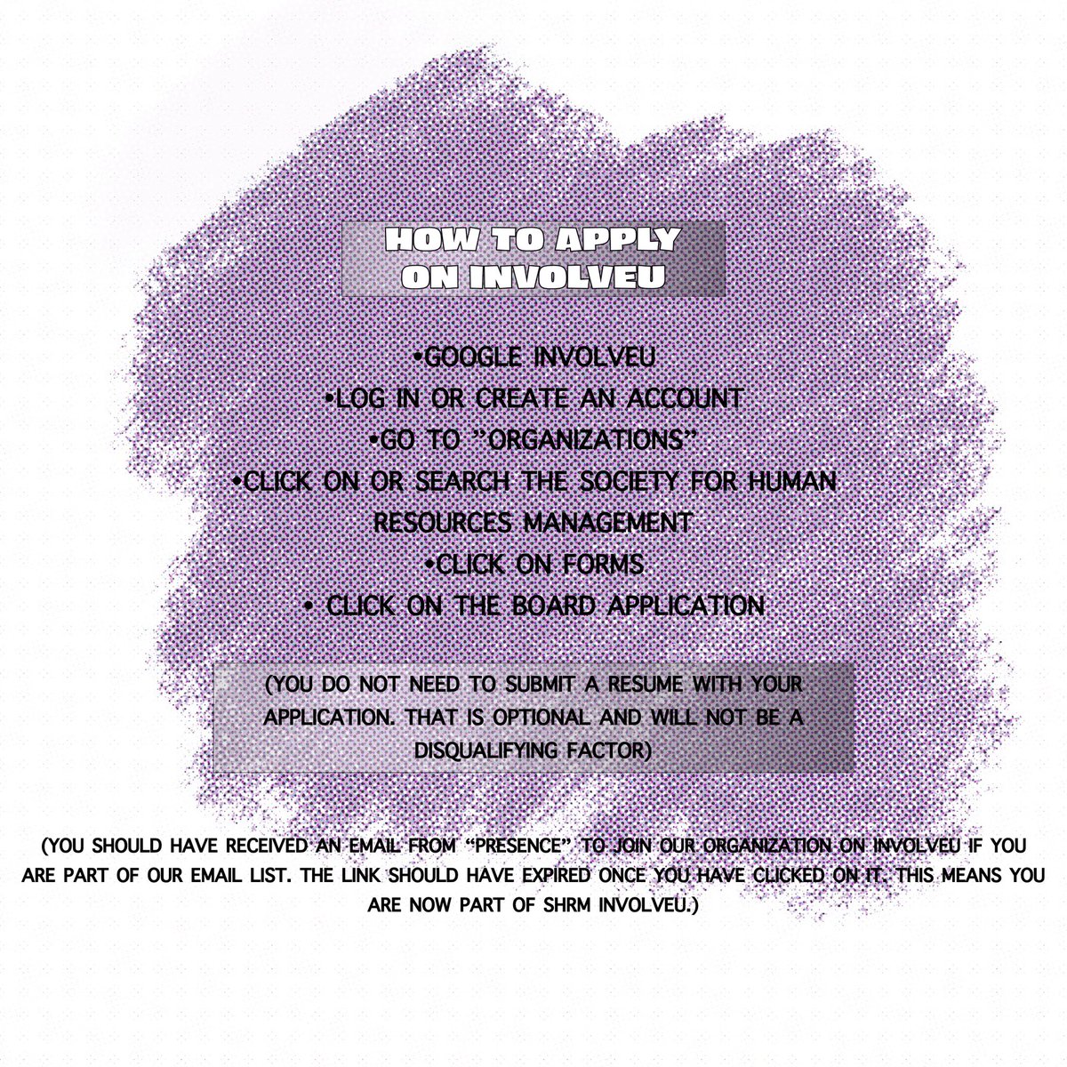 Come join us tonight in Morris Hall 210 from 4:45pm-5:45pm to listen to our guest speaker Justin Taormina lead us through a resume workshop as well as talk about staffing and recruiting! 

Please bring 2 copies of your current resume!! 

••Apply to our board positions!••