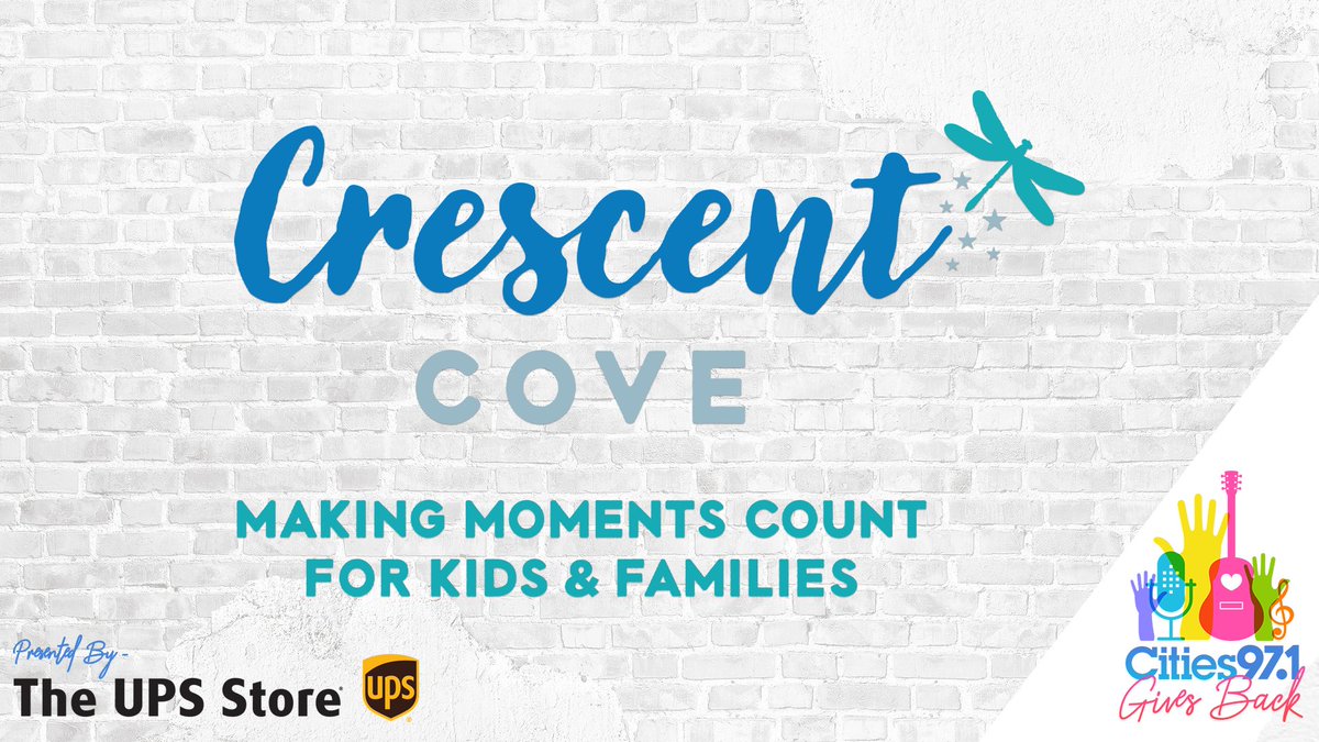 cities97radio's tweet photo. This month as part of #CitiesGivesBack presented by @TheUPSStore we recognize @CrescentCove, an org offering care and support to children and young adults with a shortened life-expectancy, and their families who love them!
Get more info at https://t.co/T8jfY2Q5fu https://t.co/41E1tJbgr4