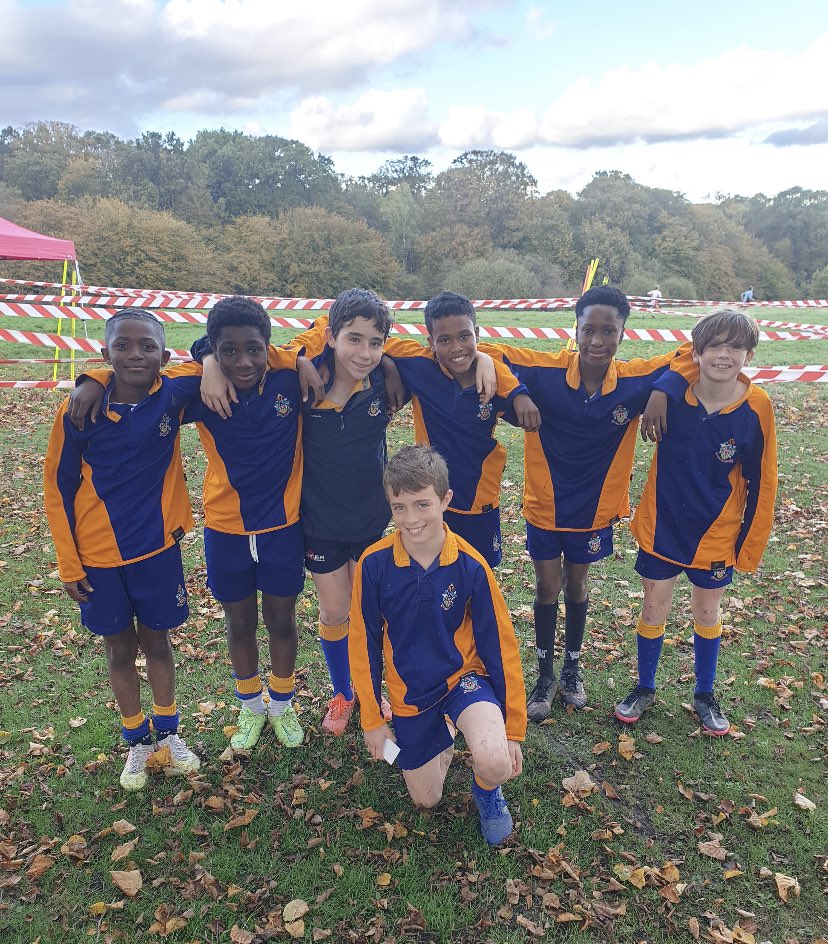 St_Ignatius's tweet photo. Today was the Enfield Borough Cross Country Championships. We entered Athletes across all age groups and a pupil in Year 7 (Front on one knee) was crowned Borough Champion. Congratulations to you all for your achievements! https://t.co/8riRUaP7bo