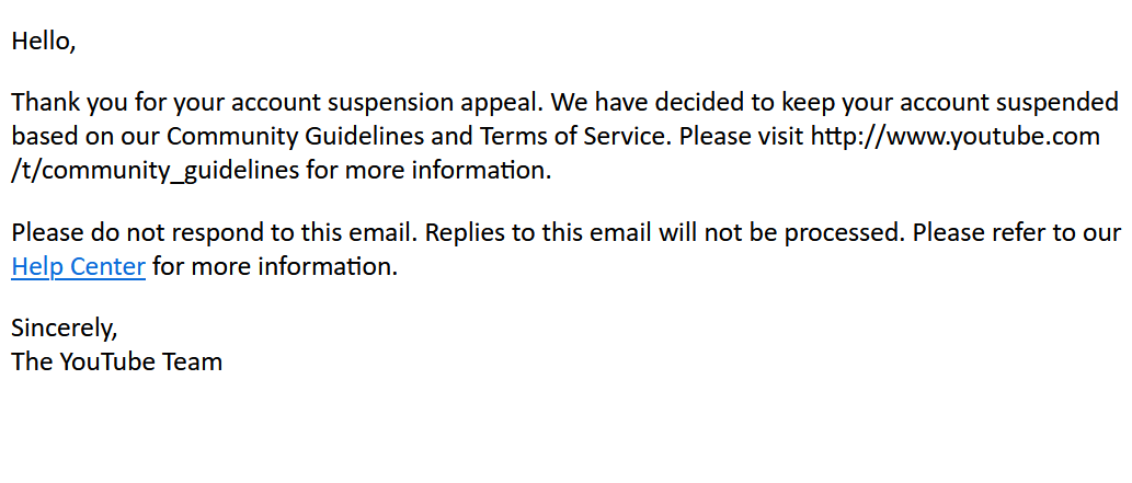 Eyes_OnTheSkies's tweet photo. UPDATE
I am so disgusted.
How is this acceptable..?
They will not take off the suspension.
No justification. No reason. No warnings.
No ability for me to find out why.
If they can do this to my small un-offensive channel, for no reason...

@YouTube @YouTubeCreators https://t.co/mrCDTkWD4I