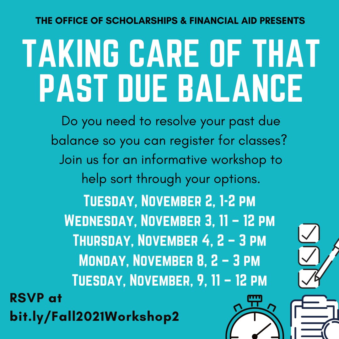 WildcatConnect's tweet photo. Happy #TipTuesday Wildcats! The Office of Scholarships and Financial Aid invites you to join them for an AzAidSmart series workshop: Taking Care of That Past Due Balance. RSVP here: https://t.co/YhmlsqlmQJ https://t.co/OSPka0smTf