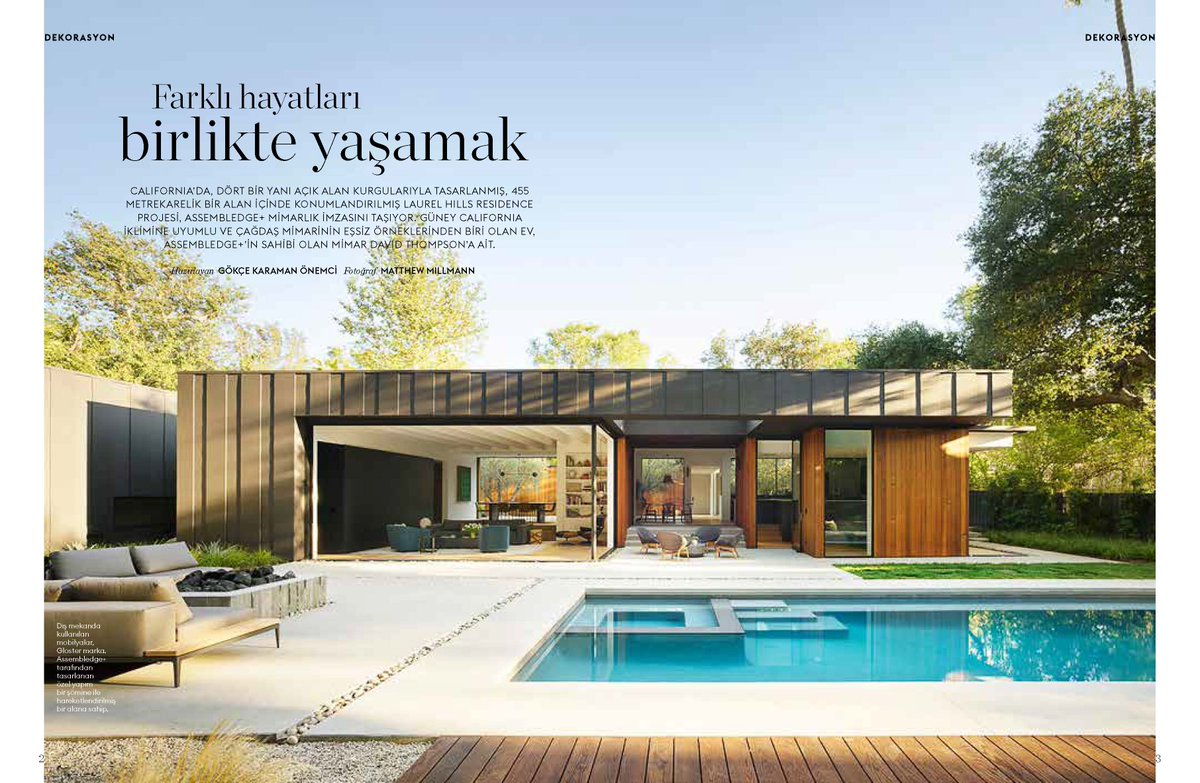 assembledge's tweet image. Thrilled to see our Laurel Hills Residence featured in the autumn issue of Turkish @alldecordergisi.  
assembledge.com/wp-content/upl…
#assembledge #architecture #alldecor